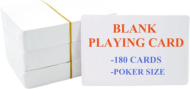 The SEETOOOGAMES Printable Blank Playing Cards - 180pcs Playing Card Paper, Blank Poker Cards to Write on, for DIY Games, School Education, 2.5"×3.5" Poker Size
