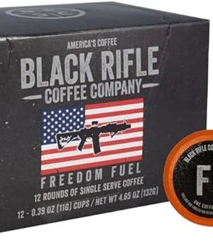 Black Rifle Coffee Company Dark Roast K Cups - Single Serve K Cups Coffee Pods - Kcup Pods Compatible with Keurig 1.0 & 2.0 - Made from Pure Arabica Beans (Freedom Fuel, 12 Count)