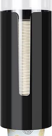 Cup Dispenser, Wall Mount Water Cooler Cup Dispenser fits 4-7 oz Disposable Paper and Plastic Cups, Pull Type Cup Holder for Bathroom, Office, Break Room, Gym, Black