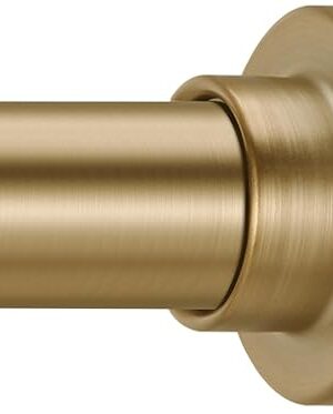 YNL Shower Curtain Rod 34-82 Inches (2.8-6.8ft) Adjustable Spring Shower Rod No Drilling, Non-Slip, Never Rust, Stainless Steel, Suitable for Bathroom Window Living room, Gold