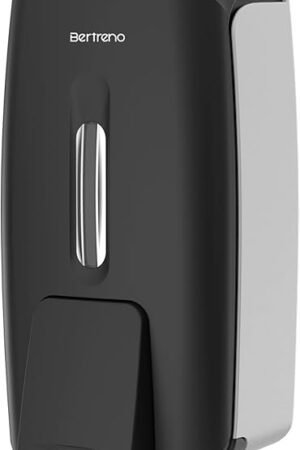 Commercial Soap Dispenser Wall Mount Manual Pump Hand Soap Dispenser 800ml Gel Liquid Hand Sanitizer Dispenser Self Adhesive for Home Bathroom (Black)