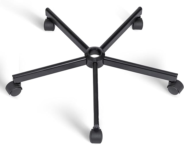 Criss Cross Home Office Swivel Chair Base – Durable, Steady and Easy Installation – Perfect for Criss Cross and Cross Legged Chairs with Replacement Casters (Black,Base+Wheel)