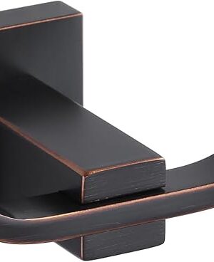 WOWOW Towel Hooks for Bathrooms Oiled Rubbed Bronze, SUS304 Stainless Steel Coat Hook, Bathroom Robe Towel Holder, Heavy Duty Robe Hooks, Bathroom Double Towel Hooks for Coats, sponges, Wall Mount