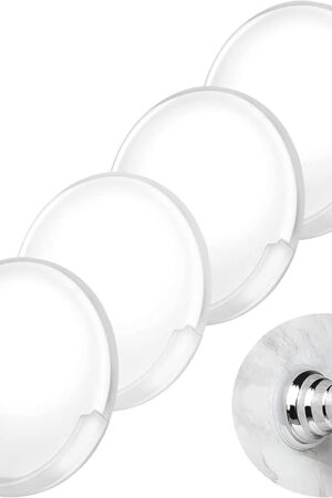 Adhesive Shower Curtain Rod Holder,No Slippage Wall Mount Retainer of Shower Rod for bathroom,Heavy Duty Tension Rod brackets No Drilling(Shower Curtain Rod Not Included) (4 Pack)