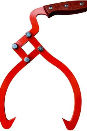 Wood Handle 2 Claw Skidding Tongs Non-Slip Grip, Log Lifting, Handling, Dragging & Carrying Tool (12 in)