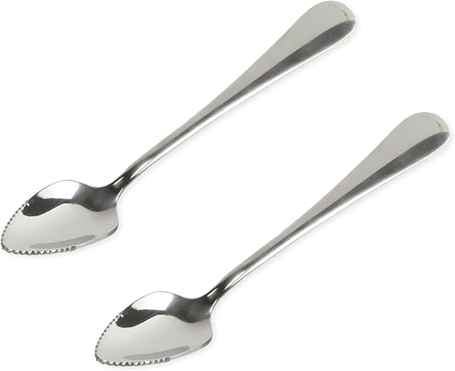 Chef Craft Select Serrated Grapefruit Spoon, 9 inch 2 piece set, Stainless Steel