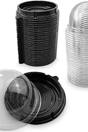 50-Pack Mini Cupcake Containers - 2.8x2.8 IN Food Grade Mini Cupcake Boxes & Desk Pet Containers with a Transparent Lid, Made of Quality Plastic for Gifts or Collectibles & Desserts Appealing Display