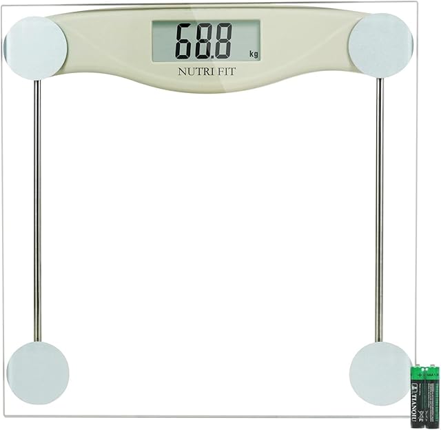Bathroom Scale for Body Weight, NUTRI FIT Digital Weighing Scale Accurate Electric Weight Loss Watcher Scale, 330 lb Capacity, Step on Technology with AAA Batteries, Birthday Gifts