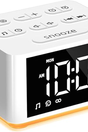 ?3 in 1】 Sound Machine Dual Alarm Clock Night Light White Noise Machine 27 Sleeping Sounds for Adults Kids Precise 32 Level Volume Sleep Timer Memory Function Digital Clock with 30 Wake Up Sounds