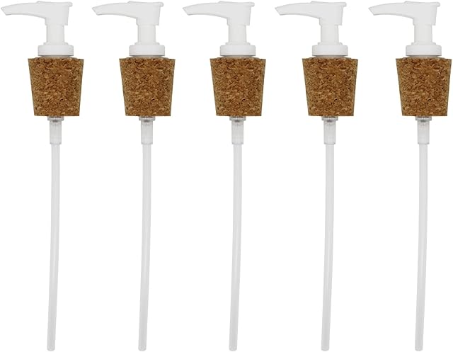 Creative Hobbies® White Pump Dispenser Has Cork Stopper for Easy Press-in Fit (Pkg/5)
