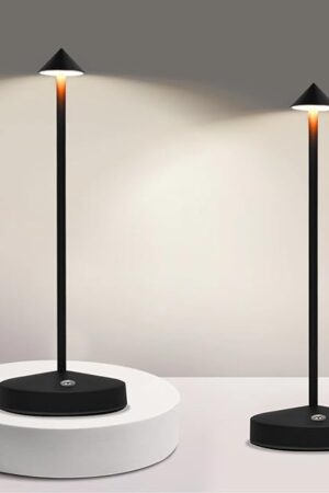 2 Pack Rechargeable Table Lamps, Upgraded Portable LED Cordless Desk Lamp, 6000mAh Battery Operated Table Light, 3 Color Stepless Dimmable Night Light for Restaurant/Indoor/Outdoor (Black)