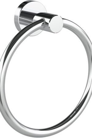 Chrome Hand Towel Holder for Bathroom Kitchen Towel Ring Modern Rounded Base Wall Mount SUS304 Stainless Steel