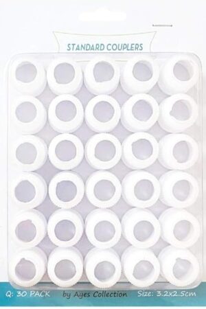 30 Pairs Plastic Standard Couplers Cake Decorating for Icing Nozzles, Piping Bags, White