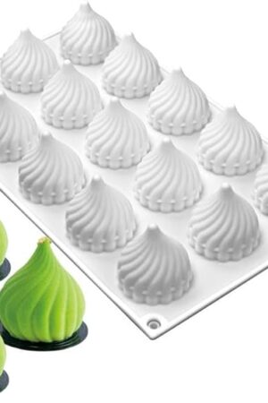 Cone Whirlwind Onion Silicone Cake Mold for Chocolate Mousse Pudding Dessert Bread Bakeware Pan Decorating (Onion C_11.6 X6.8 X1.72inch)
