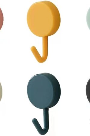6 Pack Adhesive Hooks Cute Utility Hooks, Key Hooks for Wall Decorative, for Hanging Hat, Towel, Key, Towel Hook Wall Mount for Home, Kitchen, Bathroom, Office