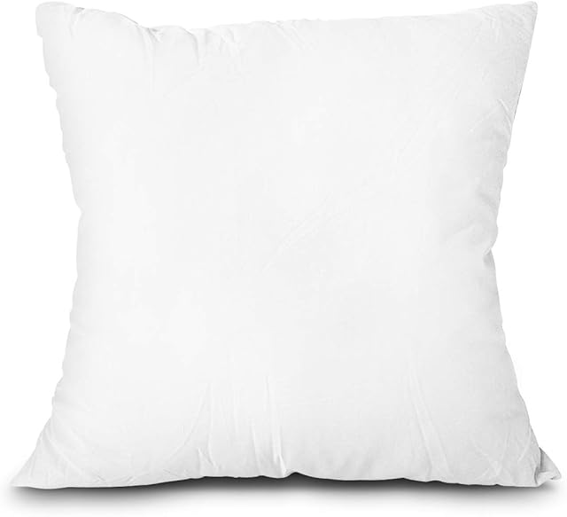EDOW Throw Pillow Insert, Lightweight Soft Polyester Down Alternative Decorative Pillow, Sham Stuffer, Machine Washable. (White, 18x18)