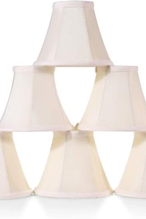 Wellmet Chandelier Shades, ONLY FOR CANDELABRA BULBS, Clip-on Fitter Lamp Shades, 3" X 6" X 5", 6 pcs Set