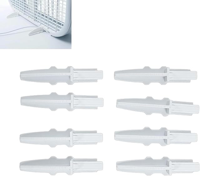 8PCS Box Fan Feet Accessories Compatible with Lasko 20" Box Fan Feet - White (Anti-Tip Foot Set Accessory)