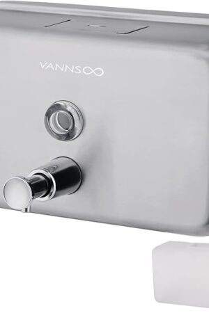 Commercial Wall Mount Stainless Steel Soap Dispenser, Rust-Proof Lining Liquid Hand Sanitizer Dispenser Bathroom 1100 ml / 37 oz. (Horizontal)