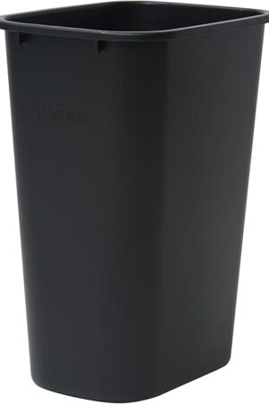 Winco Waste Basket for Home and Office, 10 Gallon, Black
