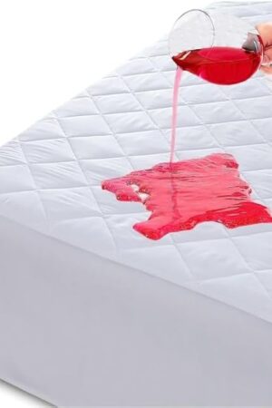 100% Waterproof Mattress Protector Twin - Fitted Sheet with Stretchable Pockets, Soft Breathable Noiseless & Hypoallergenic Bed Cover for Deep Sleep