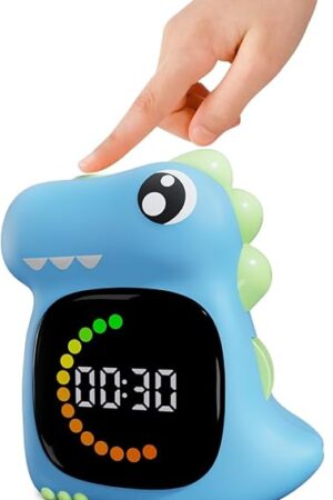 Visual Timer for Kids Light Blue Dinasuor Kids Timer Visual Led Rechargeable Toddler Timer Visual Countdown for Classroom Home Studing Playing