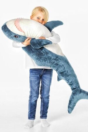 39.3-Inch SharkPlush Toy Giant SharkStuffed Animal Soft SharkPillow Cushion Shark Plush Pillow Chubby Stuffed Shark Toy Bedtime Gift Throw Pillow for Home Room Décor Kids