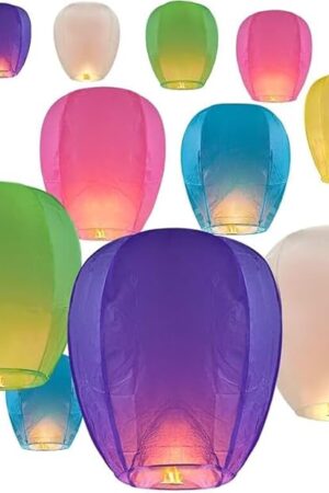 10Pcs Colorful Paper Lanterns Decorative Round Paper Lanterns Lamp for Birthday, Wedding, Christmas, Bridal, Home Decor, Party Decoration