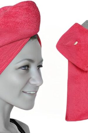 100% Cotton Hair Wrap Towels for Women, Pack of 3 – Multicolor - Head Towel Cap, Cotton Hair Turban Towel Wrap for Long Curly Anti Frizz Hair, Soft and Absorbent Cotton Hair Towels