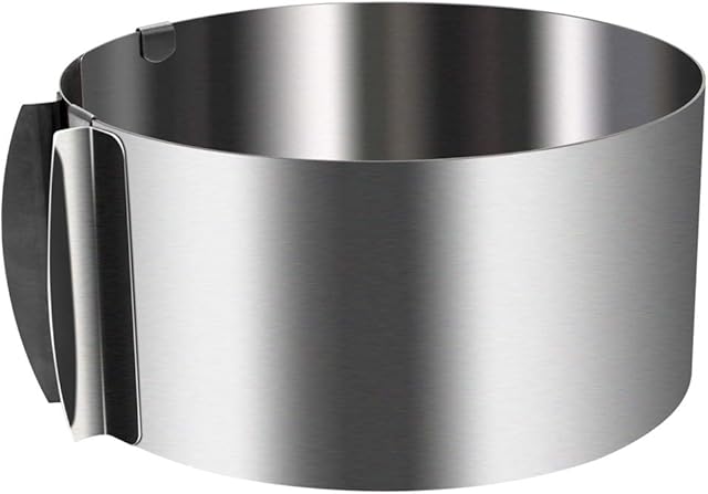 Adjustable Round Stainless Steel Cake Mousse Mould Ring Bakeware Tools Decorating Mold 6 to 12 Inch (Silver)