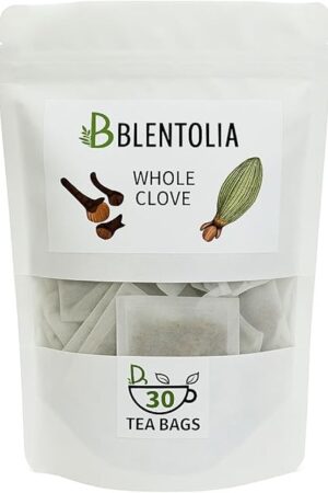 Blentolia Whole Clove – 30 Herbal Tea Bags – Warming & Aromatic Spice Tea – 100% Natural – Caffeine-Free – Immune & Digestive Support – Herbal Clove Infusion