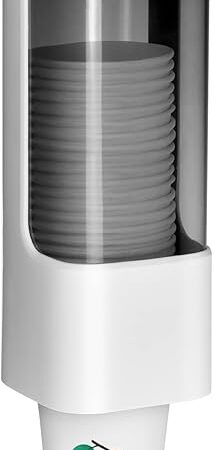 Cup Dispenser Wall Mounted Bathroom Cup Holder, 3oz-5oz Disposable Paper Cup Plastic Cup Dispenser, Water Cooler Dispenser Cup Holder with Paste Plate for Home Office Hospital Gym
