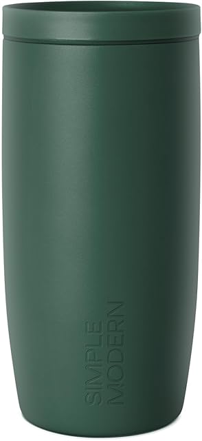 Simple Modern Travel Coffee Mug Tumbler with 360° Lid | Ceramic-Lined Insulated Stainless Steel Cold Brew Iced Coffee Cup Thermos | Gifts for Women Men Her Him | Voyager Signature | 16oz | Forest