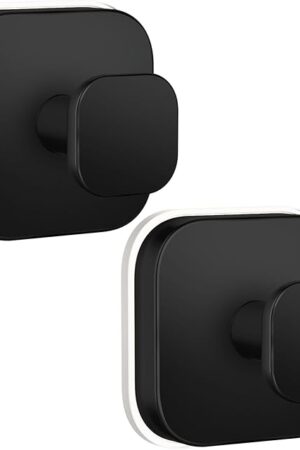 BKV Suction Cup Hooks for Shower,Heavy Duty Shower Hooks for Bathroom Wall,Glass Windows,Smooth Doors to Hang Towels,Robes,Coat,Reusable Suction Cup Wreath Hanger for Christmas Wreaths-Black(2 Pack)