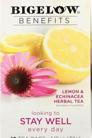 Bigelow Benefits Herbal Tea (Pack of 2) Lemon & Echinacea, 18 Count (Pack of 2)