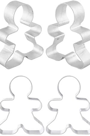 8 Counts Gingerbread Metal Cookie Cutter Small Christmas Gingerbread Man Shaped Decorative Cookie Cutters Set