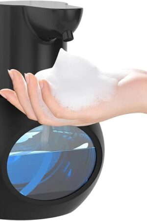 Automatic Foaming Soap Dispenser 15oz/420ml Foaming Hand Sanitizer Touchless Wall Mount with 4levels Adjustable Free Touch Electric Soap Dispenser Rechargeable with Sensor for Kitchen Bathroom Black