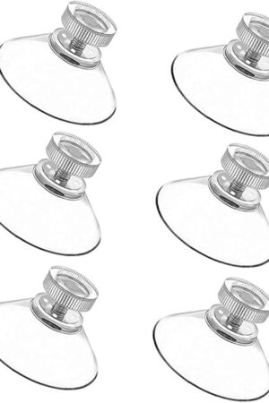 BlingKingdom 6pcs Suction Cup Glass Suction Pads 41mm Clear PVC Plastic Sucker Pads Without Hooks Extra Strong Adhesive Suction Holder
