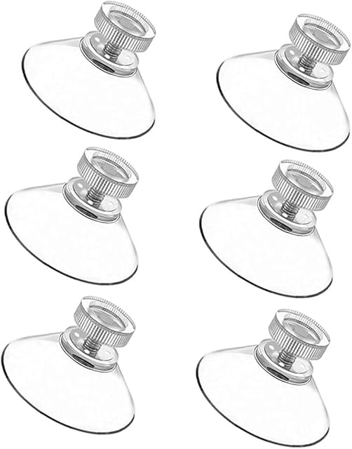 BlingKingdom 6pcs Suction Cup Glass Suction Pads 41mm Clear PVC Plastic Sucker Pads Without Hooks Extra Strong Adhesive Suction Holder