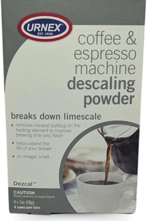 Descaling Powder Solution - 4 Uses - Activated Scale Remover for use with Keurig 1.0/2.0, Home Coffee and Espresso Machines, Kettles, Garment Steamers