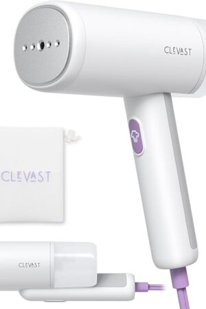 CLEVAST Travel Steamer for Clothes - Portable Handheld Garment Steamer for Clothing, Small Foldable Travel Size Fabric Wrinkle Remover, 30-Second Fast Heat Up, 1000W Powerful Steam Output, 120V Only