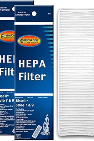 EnviroCare Premium Replacement HEPA Filtration Vacuum Cleaner Post Motor Filter made to fit Bissell Style 7, 9, & 16 Upright Vacuums 2 Filters