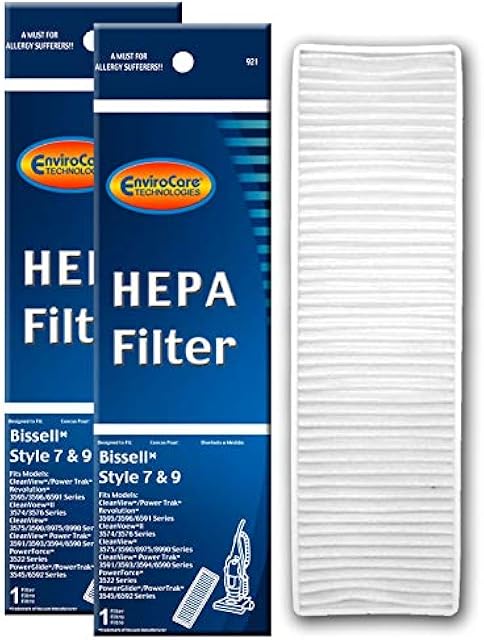 EnviroCare Premium Replacement HEPA Filtration Vacuum Cleaner Post Motor Filter made to fit Bissell Style 7, 9, & 16 Upright Vacuums 2 Filters