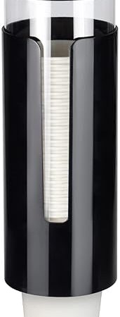 Cup Dispenser, Pull Type Water Cooler Cup Holder Fit 4oz-7oz Disposable Cups, Upgraded Wall Mounted Mouthwash Cup Dispenser for Bathroom Office Gym School -Black