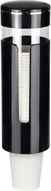 Cup Dispenser, Pull Type Water Cooler Cup Holder Fit 4oz-7oz Disposable Cups, Upgraded Wall Mounted Mouthwash Cup Dispenser for Bathroom Office Gym School -Black