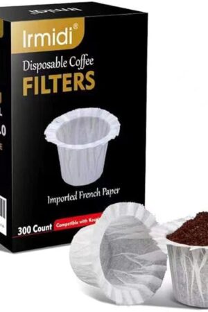 300 Count Disposable Coffee Filters Compatible with Keurig Brewers Single Serve 1.0 and 2.0, Use with Reusable K Cup Coffee Pods