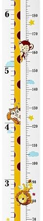 Baby Height Growth Chart, Canvas Height Chart for Kids Baby Child Toddler Boys Girls, Wood Growth Chart for Wall Room Nursery Decor, Hangable and Removable Waterproof Measuring Wall Ruler for Bathroom