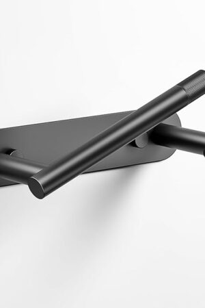 Black Toilet Paper Holder - Bathroom Toilet Paper Holder Adhesive or Screw Wall Mounted Swivel Snap Lock Design Fits Anywhere Stainless Steel Bathroom Tissue Roll Holder
