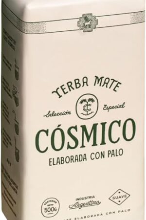 Yerba Mate COSMICO Premium Loose Leaf Argentine Tea, 1.1 lb (500g) | Clean Energy | Gluten-Free | Large Leaf Low Dust Brew