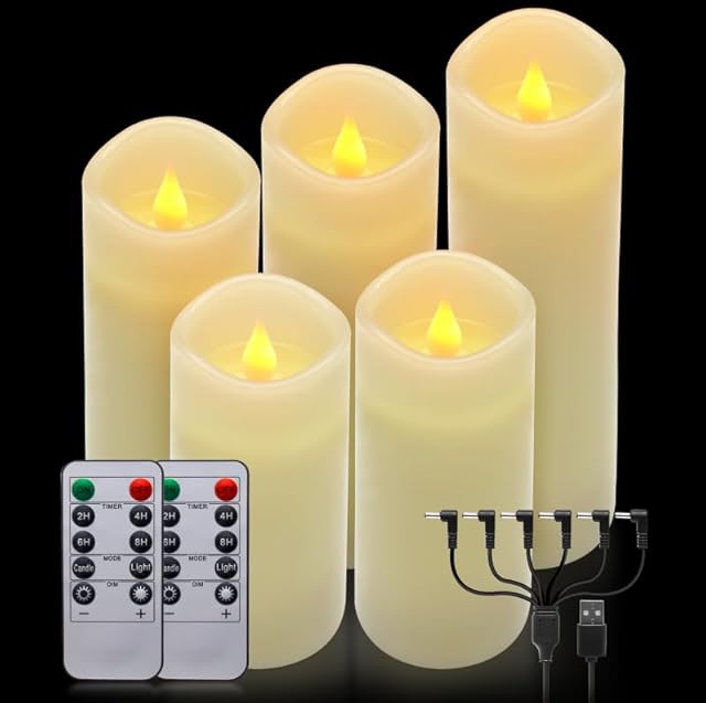 ALED LIGHT Rechargeable Candles Warm White Pack 5